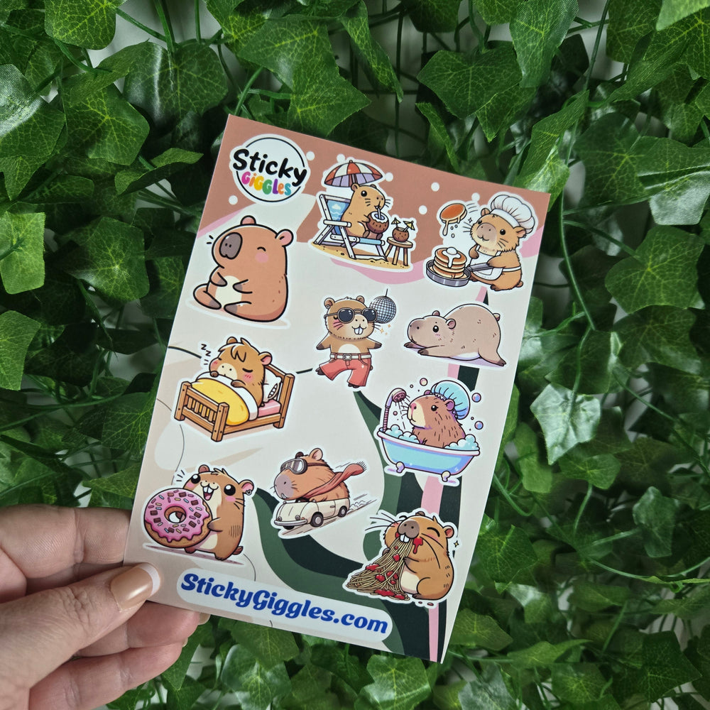 Capybara Sticker Sheet (ONLINE ORDER ONLY)