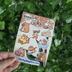 Capybara Sticker Sheet (ONLINE ORDER ONLY)