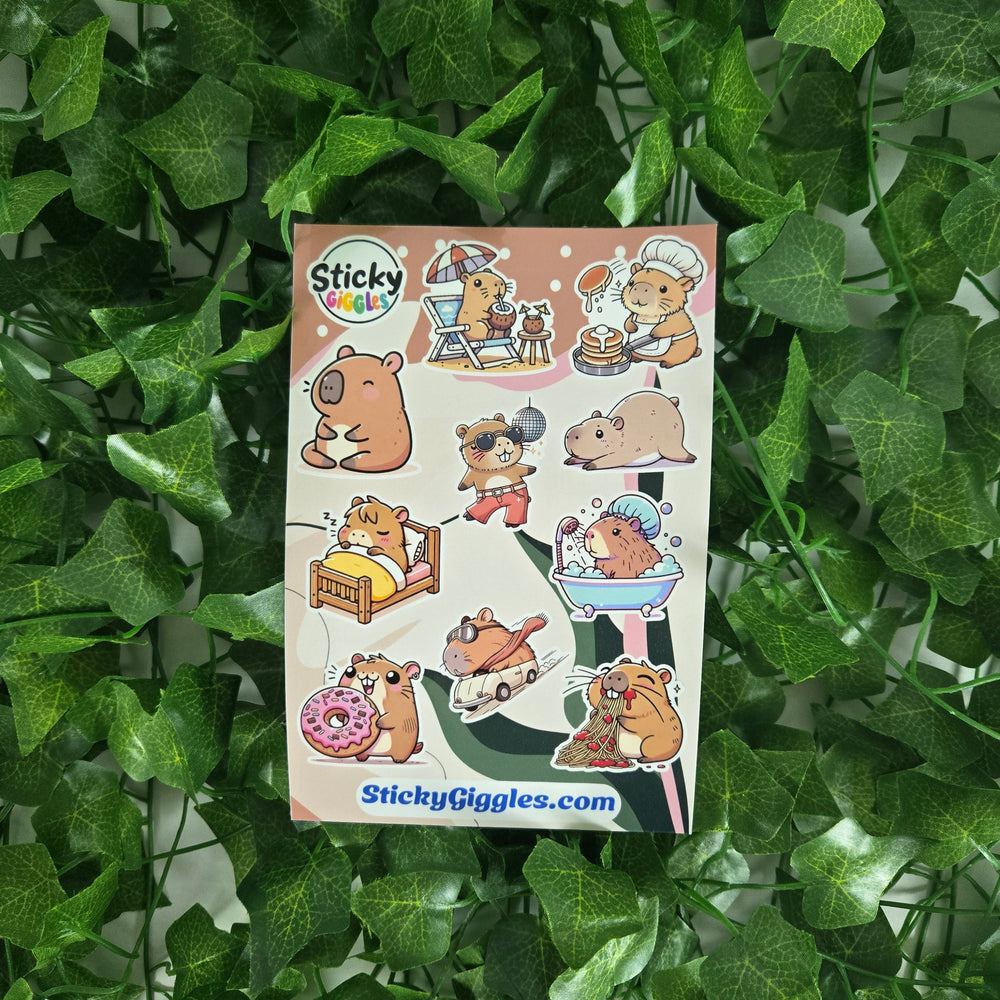 Capybara Sticker Sheet (ONLINE ORDER ONLY)