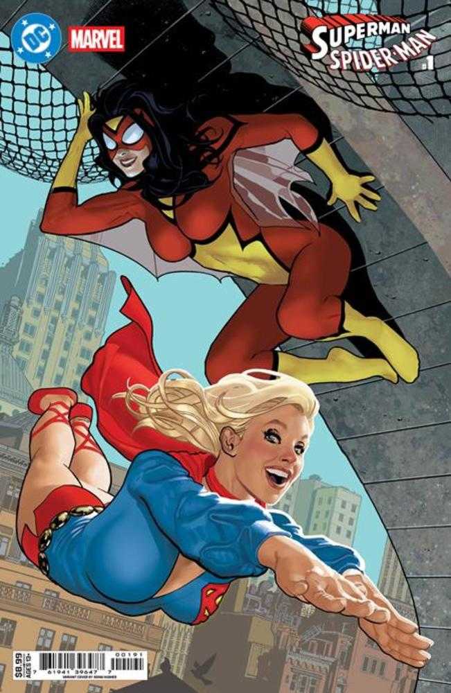 DC Marvel Superman Spider-Man #1 (One Shot) Cover I Adam Hughes Supergirl 70 S & Spider Woman 70 S Card Stock Variant (ONLINE ORDER ONLY)