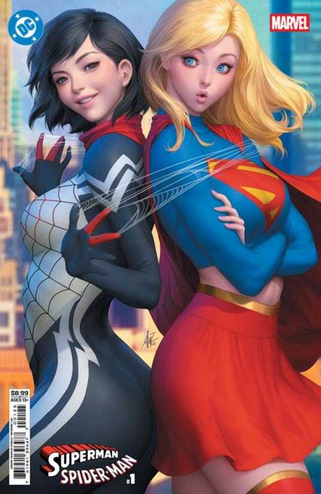 DC Marvel Superman Spider-Man #1 (One Shot) Cover M Stanley Artgerm Lau Supergirl & Silk Card Stock Variant (ONLINE ORDER ONLY)