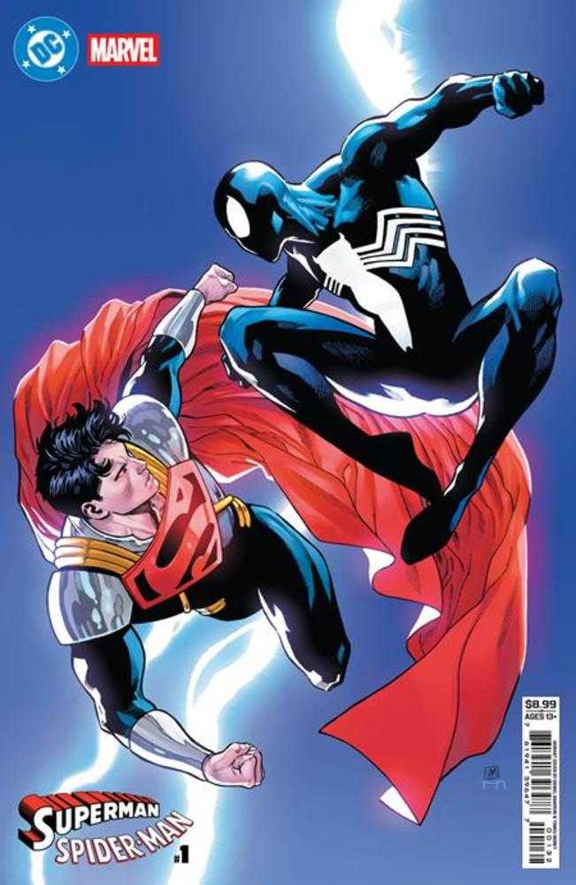 DC Marvel Superman Spider-Man #1 (One Shot) Cover R Daniel Sampere Super Boy Prime & Spider-Man Black Card Stock Variant (ONLINE ORDER ONLY)