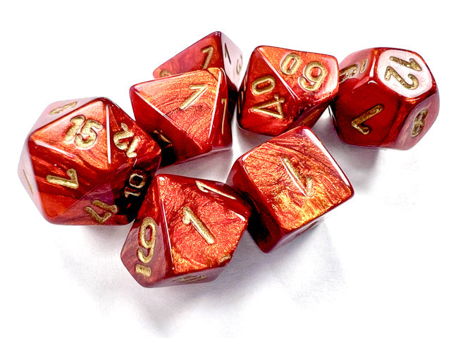 Scarab® Mini-Polyhedral Scarlet™/gold 7-Die Set (Mini Poly Release 2) (Online Only)