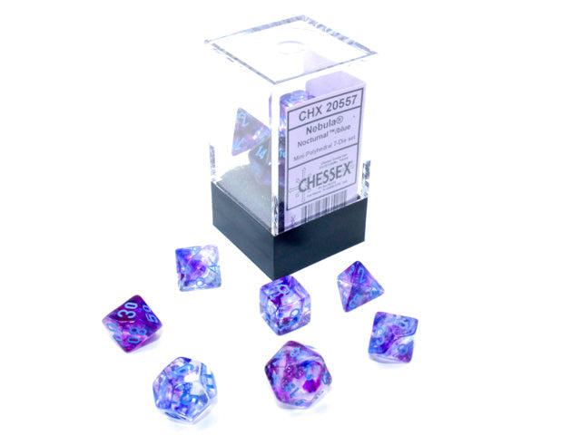 Nebula® Mini-Polyhedral Nocturnal™/blue Luminary™ 7-Die Set (Mini Poly Release 1) (Online Only)