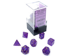 Borealis® Mini-Polyhedral Royal Purple/gold Luminary™ 7-Die Set (Mini Poly Release 1) (Online Only)