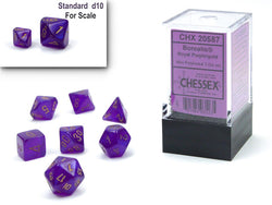 Borealis® Mini-Polyhedral Royal Purple/gold Luminary™ 7-Die Set (Mini Poly Release 1) (Online Only)