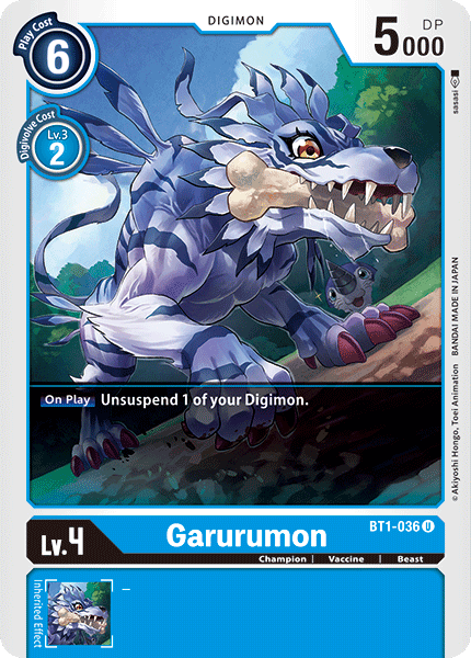 Garurumon [BT1-036] [Release Special Booster Ver.1.0] (ONLINE ORDER ONLY)