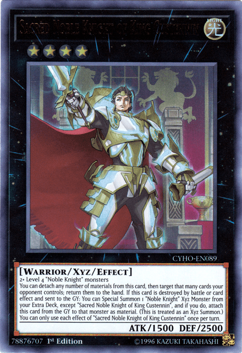 Sacred Noble Knight of King Custennin [CYHO-EN089] Ultra Rare (ONLINE ORDER ONLY)