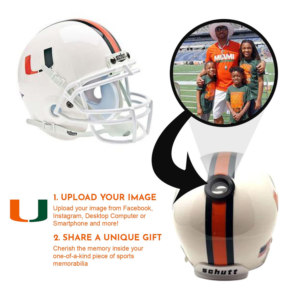 Miami Hurricanes College Football Collectible Mini Helmet - Picture Inside (Online Order Only) (ONLINE ORDER ONLY)