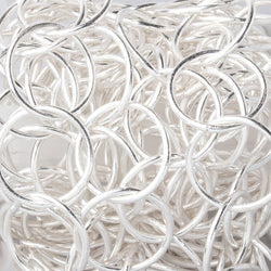 20mm Silver plated Plain Round Link Chain by the foot (ONLINE ORDER ONLY)