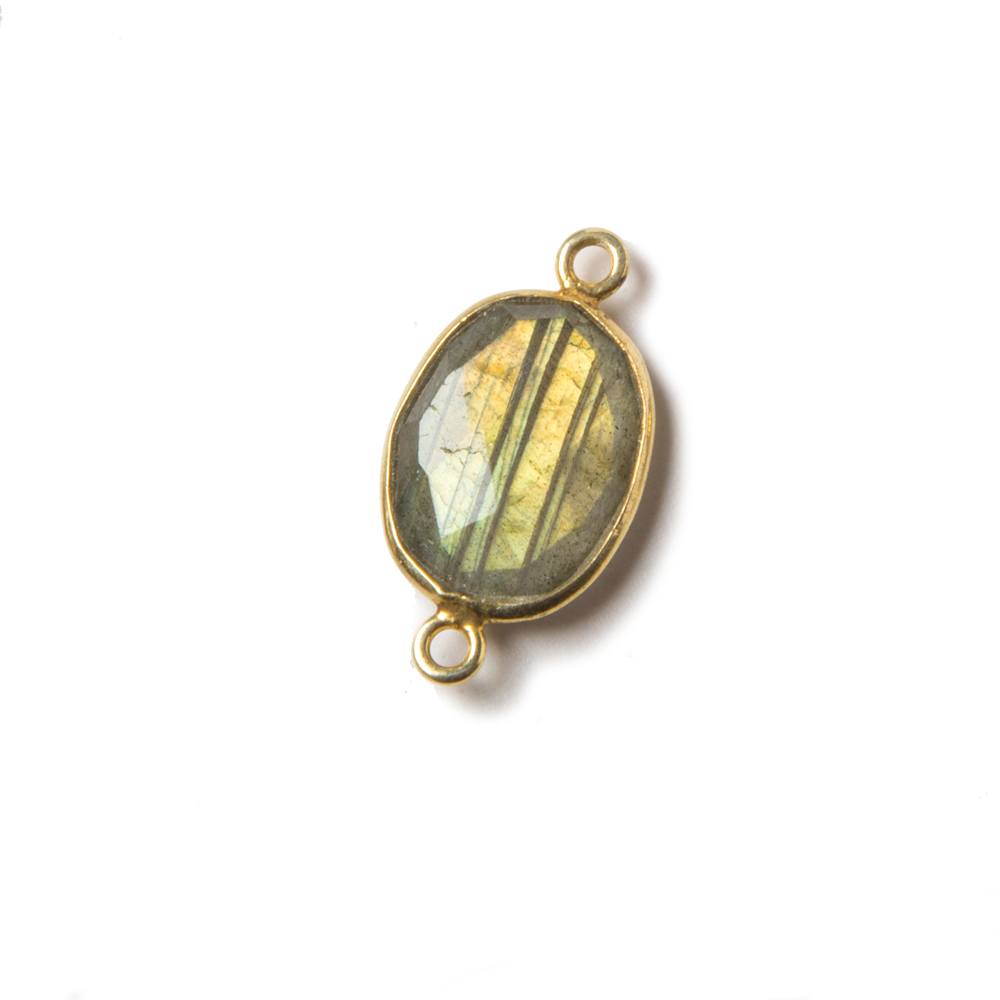 20x10mm Vermeil Bezeled Labradorite faceted oval Connector 1 piece (ONLINE ORDER ONLY)