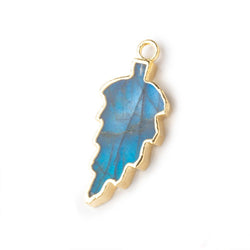 20x11mm Gold Leafed Labradorite Feather Focal Pendant 1 piece (ONLINE ORDER ONLY)