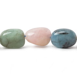 20x14-23x14mm Multi Beryl straight drilled plain nuggets 16 inch 17 beads (ONLINE ORDER ONLY)