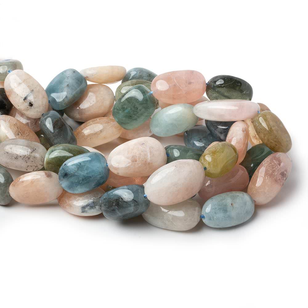 20x14-23x14mm Multi Beryl straight drilled plain nuggets 16 inch 17 beads (ONLINE ORDER ONLY)