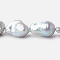 20x15-27x14mm Silver Ultra Baroque Freshwater Pearls 16 inch 17 pieces AA (ONLINE ORDER ONLY)