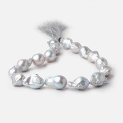 20x15-27x14mm Silver Ultra Baroque Freshwater Pearls 16 inch 17 pieces AA (ONLINE ORDER ONLY)