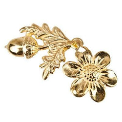 20x16mm, 24x19mm Vermeil Clasp with Daisy and Acorn 1 piece (ONLINE ORDER ONLY)