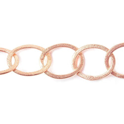 20x17mm Rose Gold plated Brushed Oval Link Chain