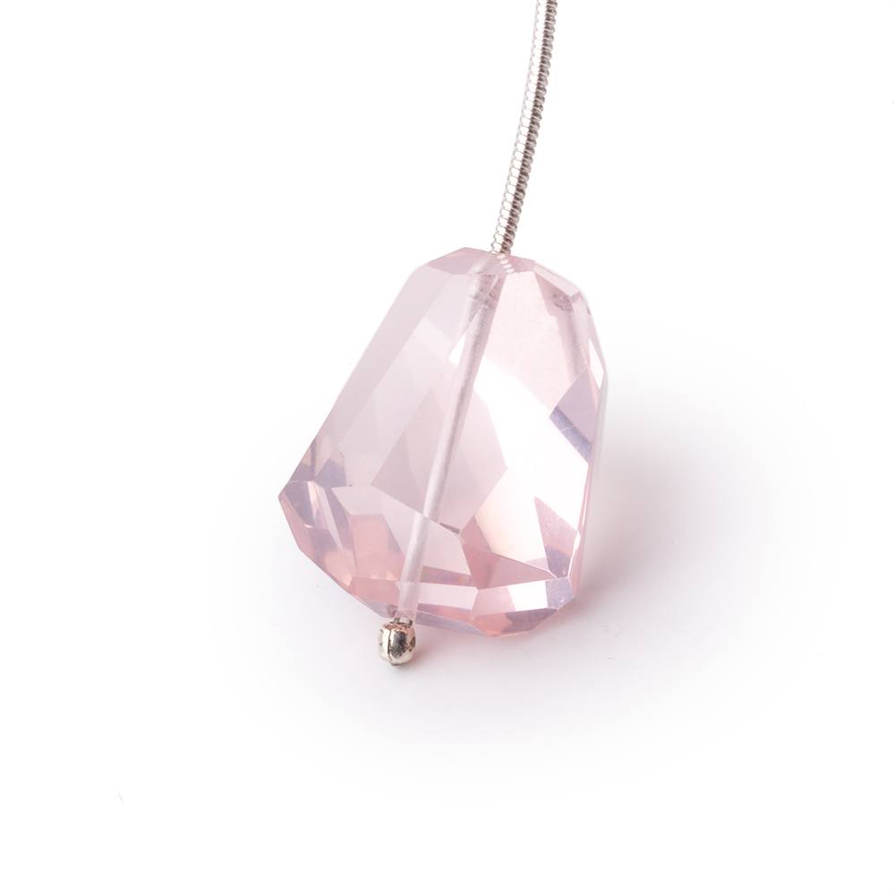 20x17x13mm Rose Quartz Faceted Nugget Focal Bead 1 piece (ONLINE ORDER ONLY)