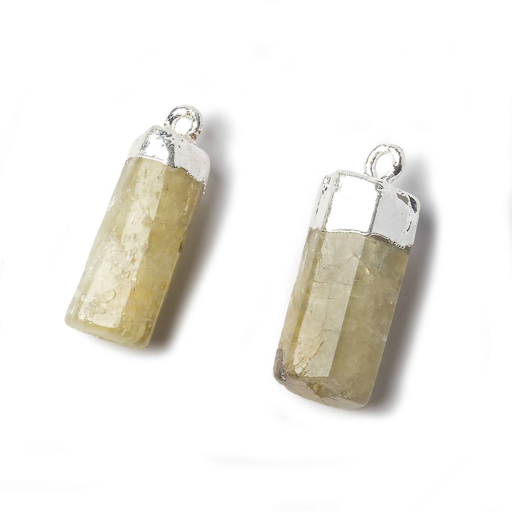 20x7mm Silver Leafed Heliodor Crystal Set of 2 (ONLINE ORDER ONLY)