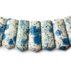 20x9-27x11mm K2 Azurite Granite "K2 Jasper" double drilled plain fancy shape collar 43 beads (ONLINE ORDER ONLY)