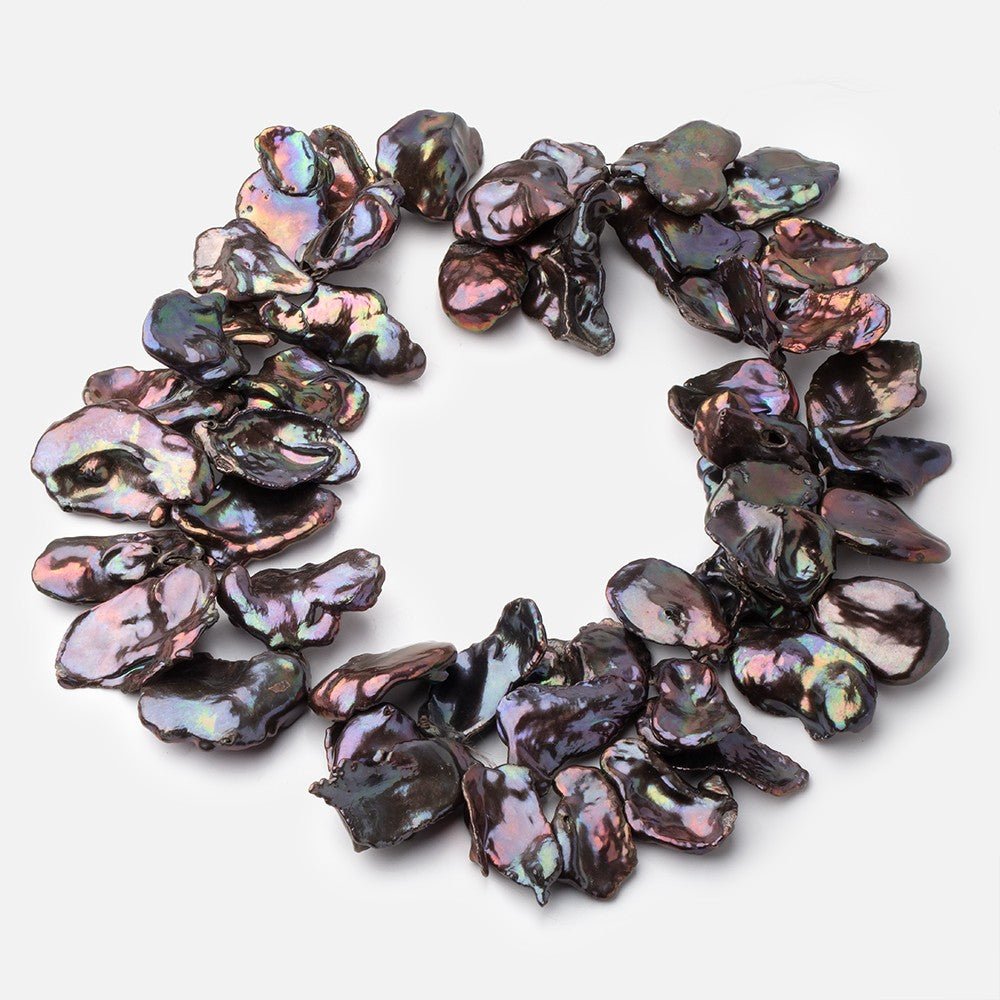 21-30mm Peacock Top Drill Ultra Keshi Freshwater Pearls 15 inch 52 Beads (ONLINE ORDER ONLY)