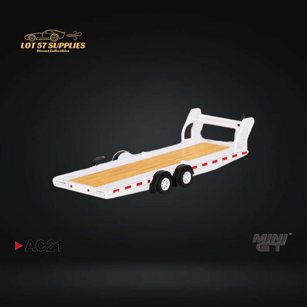 Mini-GT Car Hauler Trailer White #AC21 1:64 MGTAC21 (ONLINE ORDER ONLY)