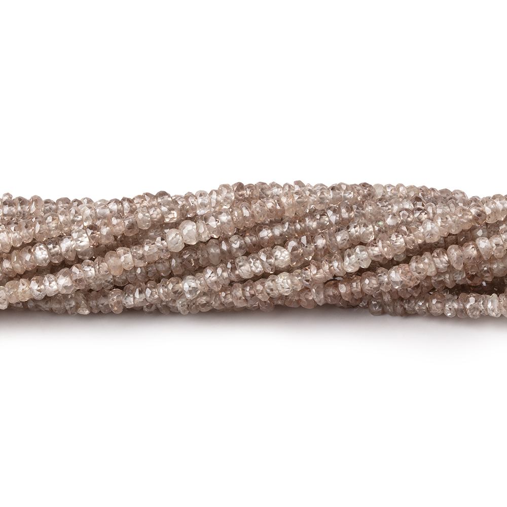 3mm Champagne Zircon faceted rondelles 13.5 inch 210 beads (ONLINE ORDER ONLY)