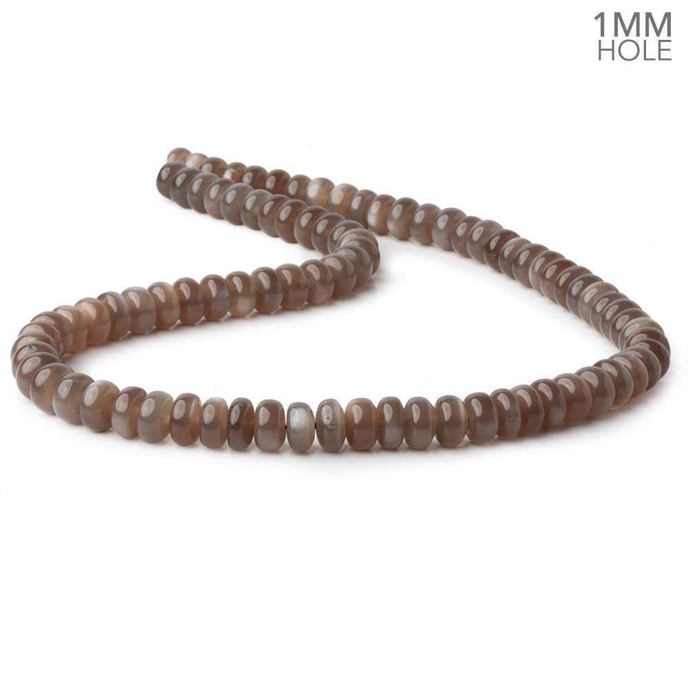 8mm Chocolate Moonstone plain rondelle beads 16 inch 84 pieces 1mm hole AA (ONLINE ORDER ONLY)