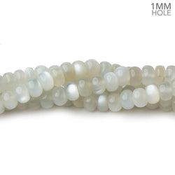 6mm Light Grey Moonstone plain rondelle beads 16 inch 104 pieces 1mm hole AA (ONLINE ORDER ONLY)