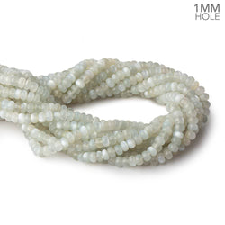6mm Light Grey Moonstone plain rondelle beads 16 inch 104 pieces 1mm hole AA (ONLINE ORDER ONLY)