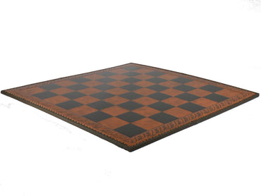 Chess Board - 23" Brown & Black Faux Leather Board 2.25" Squares. (ONLINE ORDER ONLY)