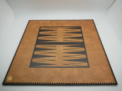 Chess Board - 23" Brown & Black Faux Leather Board 2.25" Squares. (ONLINE ORDER ONLY)