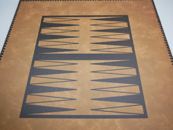 Chess Board - 23" Brown & Black Faux Leather Board 2.25" Squares. (ONLINE ORDER ONLY)