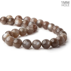 14mm Chocolate Brown Moonstone plain round beads 16 inch 29 pieces 1mm hole AAA (ONLINE ORDER ONLY)