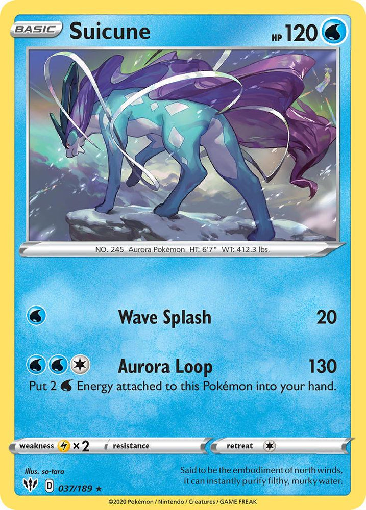 Suicune (037/189) (Theme Deck Exclusive) [Sword & Shield: Darkness Ablaze] (Online Only)