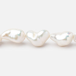 11x7-17x10mm White Straight Drilled Keshi Freshwater Pearls 16 inch 25 pieces (ONLINE ORDER ONLY)