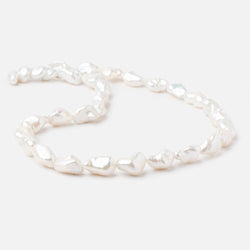 11x7-17x10mm White Straight Drilled Keshi Freshwater Pearls 16 inch 25 pieces (ONLINE ORDER ONLY)