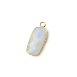 21.5x11.5mm Vermeil Bezel Rainbow Moonstone faceted bar pendant 1 piece (ONLINE ORDER ONLY)