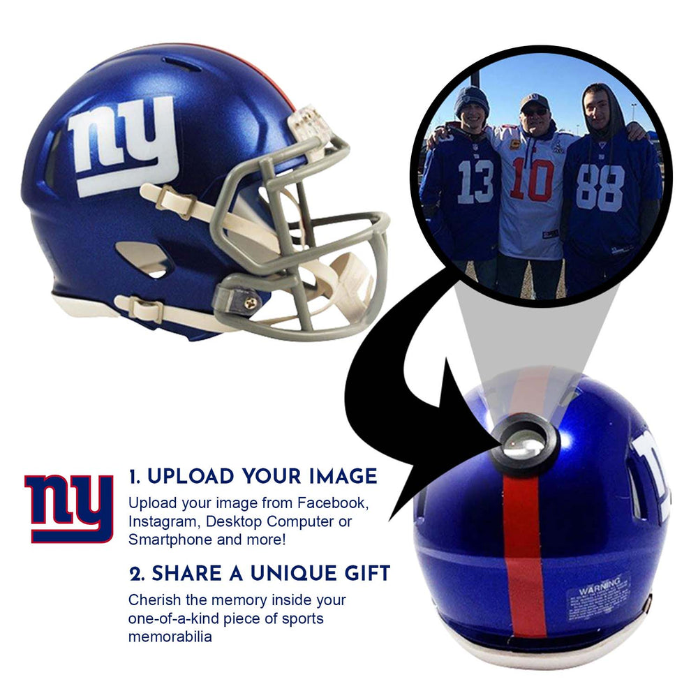 New York Giants NFL Mini Helmet - Picture Inside (Online Order Only) (ONLINE ORDER ONLY)