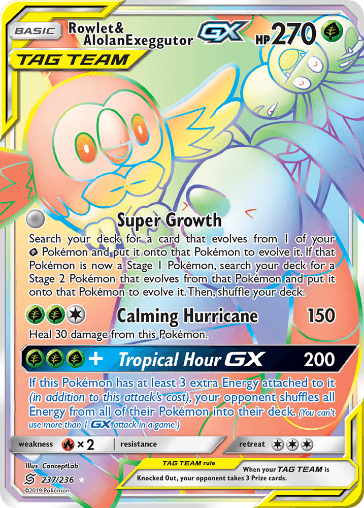 Rowlet & Alolan Exeggutor GX (237/236) [Sun & Moon: Unified Minds] (Online Only)