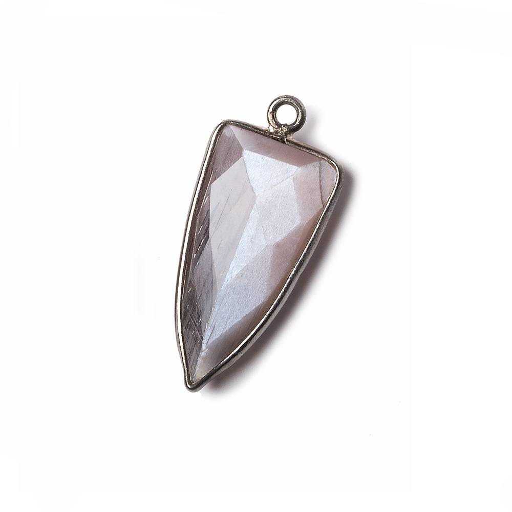 21x11mm Black Gold Bezel Chocolate Moonstone faceted point 1 focal bead (ONLINE ORDER ONLY)