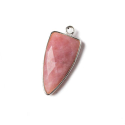 21x11mm Silver Bezel Pink Peruvian Opal faceted point 1 focal bead (ONLINE ORDER ONLY)