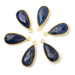21x11mm Vermeil Bezel Lapis Lazuli Faceted Pear Pendant 1 piece (ONLINE ORDER ONLY)