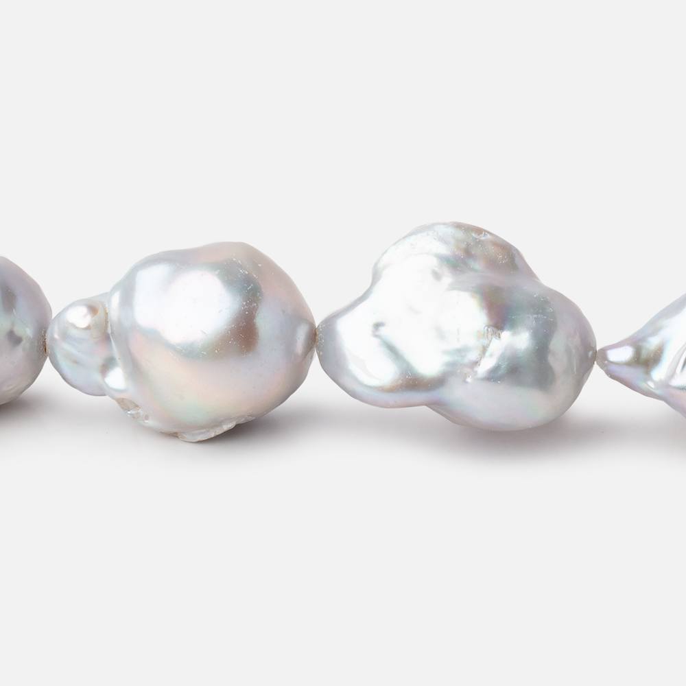 21x13-31x15mm Silver Ultra Baroque Freshwater Pearls 16 inch 16 pieces AA (ONLINE ORDER ONLY)