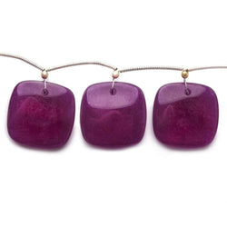 21x21mm Deep Purple Chalcedony plain cushion 8 inch 8 Beads (ONLINE ORDER ONLY)