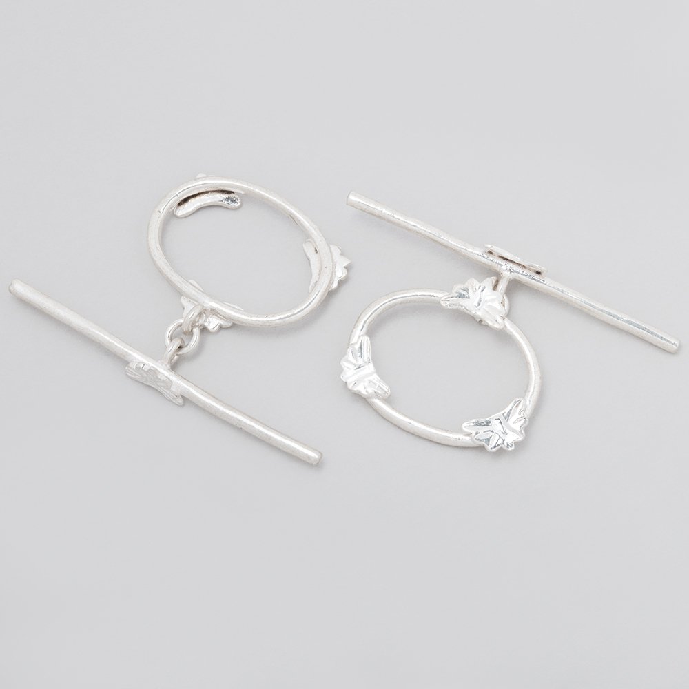 21x24mm Sterling Silver Oval Butterfly Toggle 1 piece (ONLINE ORDER ONLY)