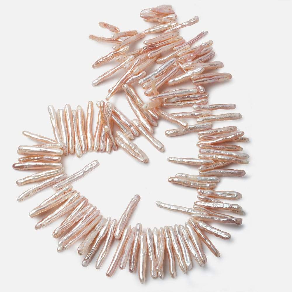 21x4-31x4mm TriColor Top Drilled Biwa Freshwater Pearls 16 inch 115 pieces A (ONLINE ORDER ONLY)