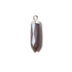 18-21mm Silver Leafed Chocolate Brown Moonstone Spike Pendant 1 piece (ONLINE ORDER ONLY)