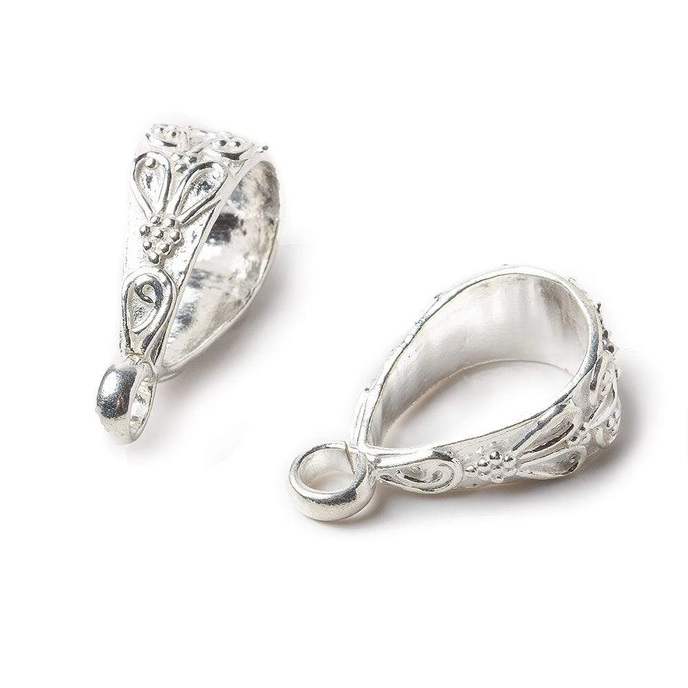21x8mm Sterling Silver Bail Filigree Floral Design 1 finding (ONLINE ORDER ONLY)